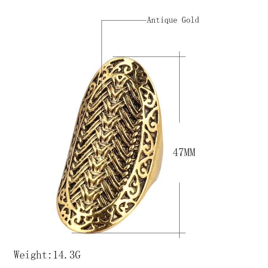 Huge 47mm Vintage Classical Antique Gold Ring