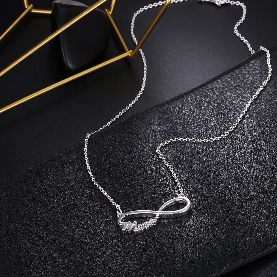 925 Sterling Silver Mom Infinity Necklace
