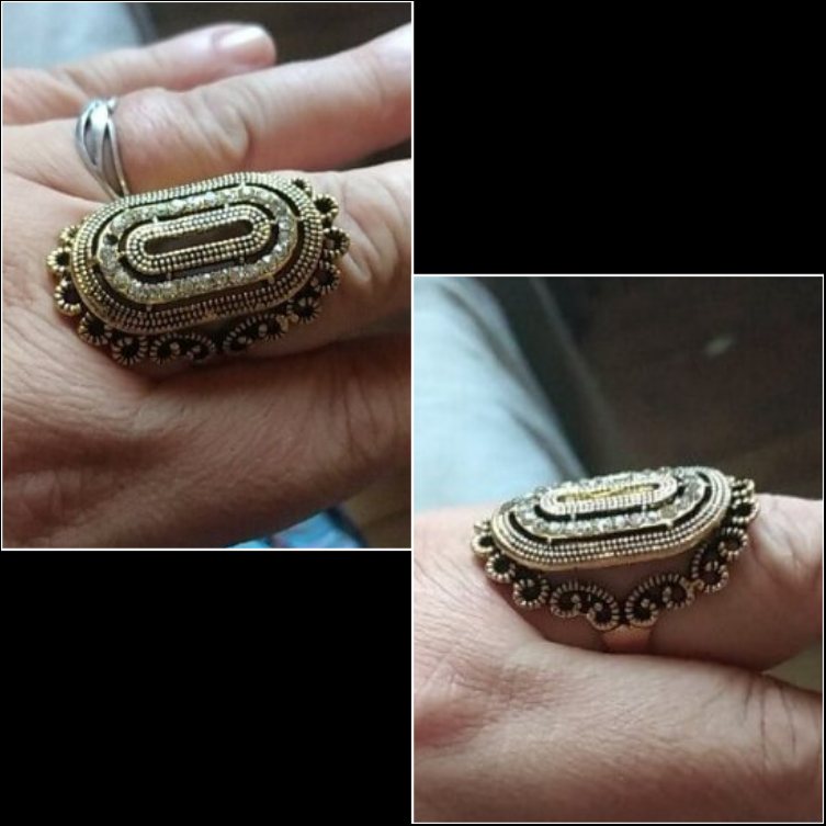 Big 36mm Vintage Antique Gold Classical Ring