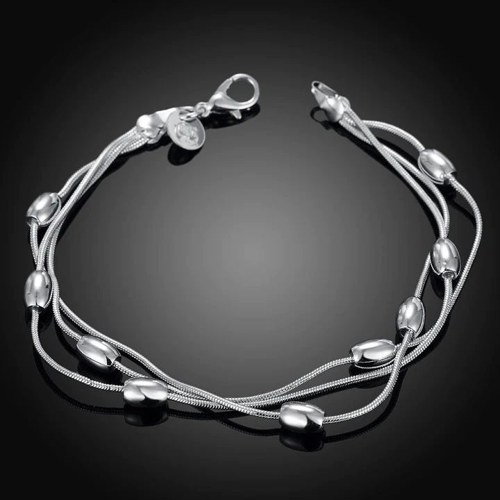 Beautiful 925 Sterling Silver Charm Bead Bracelet