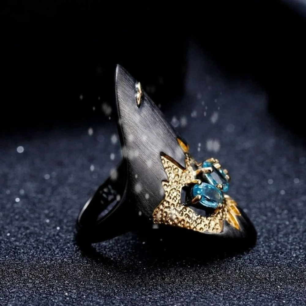 Artisan 925 Sterling Silver Blue Topaz Statement Ring
