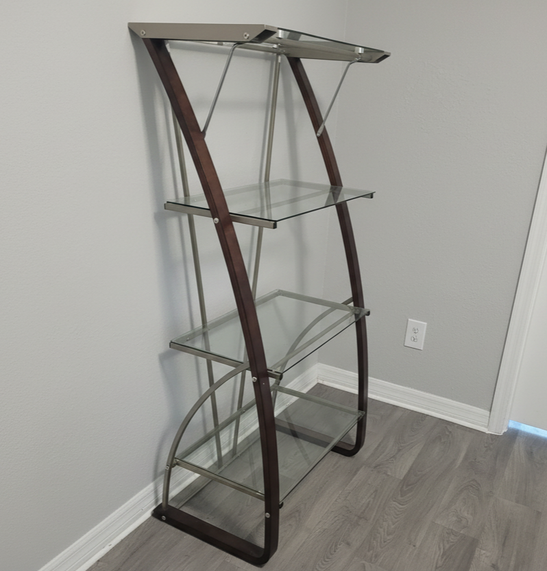 Free 60" 4-Shelf Glass Bookcase