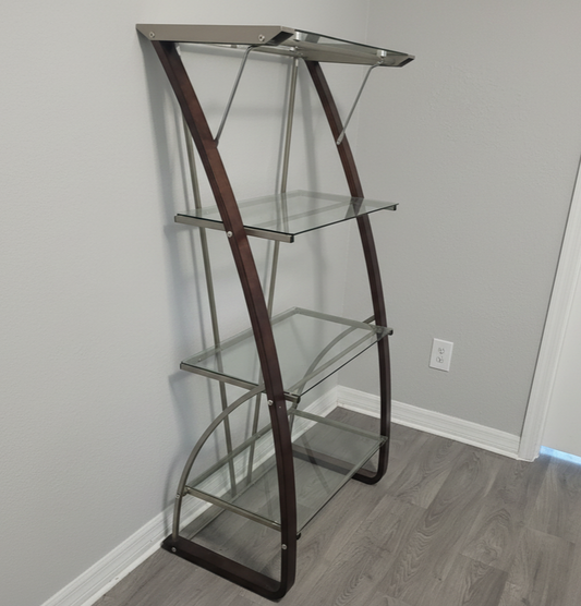 Free 60" 4-Shelf Glass Bookcase
