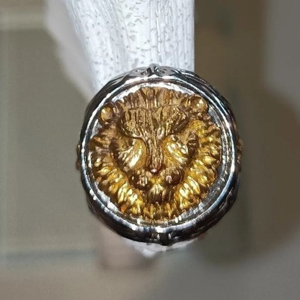 Domineering Lion Head Retro Sterling Silver Filled Ring