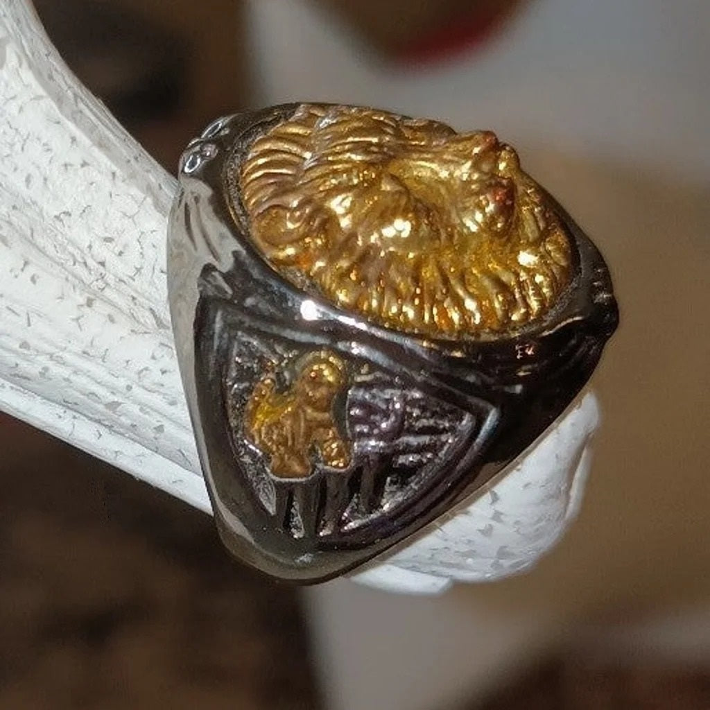 Domineering Lion Head Retro Sterling Silver Filled Ring