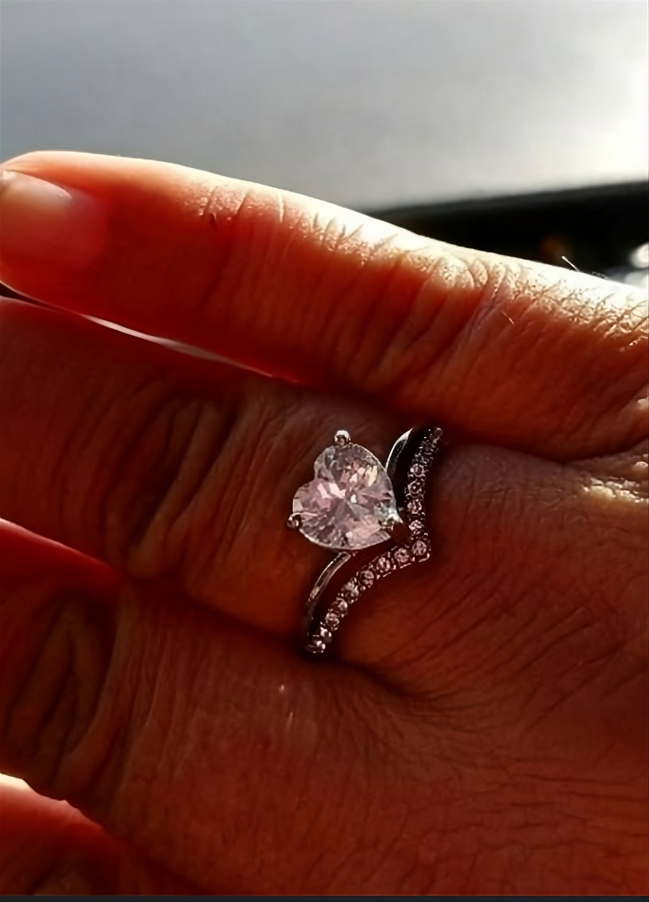 Sterling Silver CZ Cubic Zirconia Heart Ring for Women