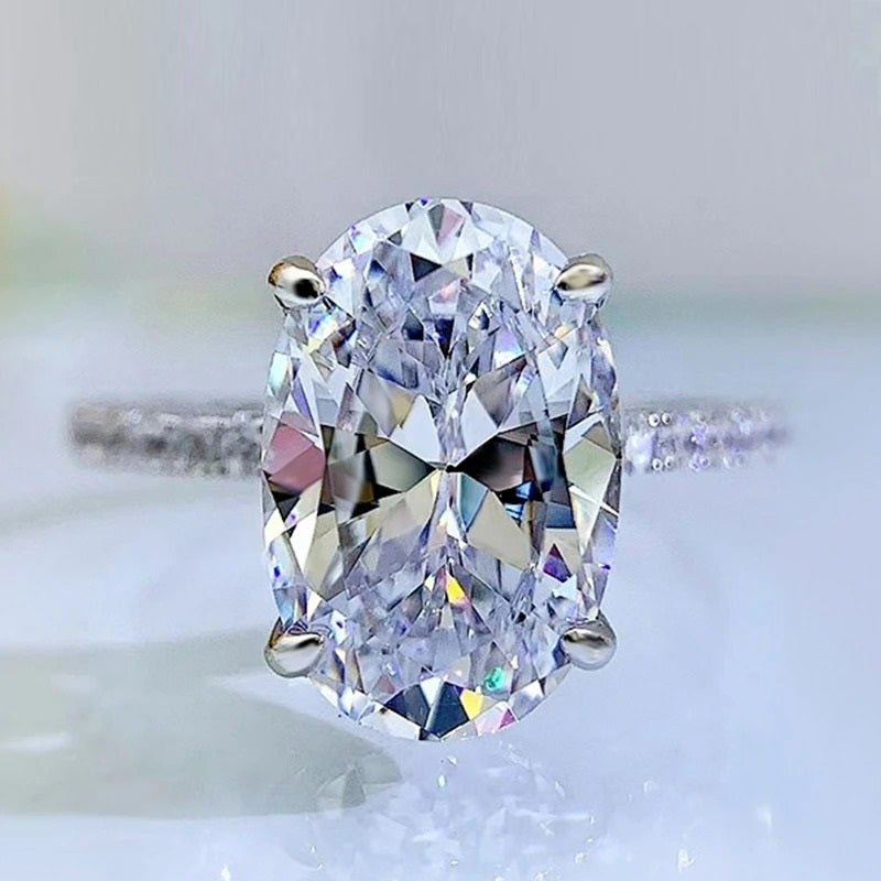 Sterling Silver 14mm Oval Engagement Ring