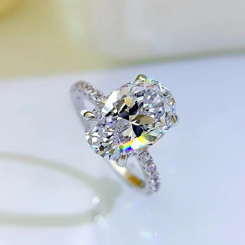 Sterling Silver 14mm Oval Engagement Ring
