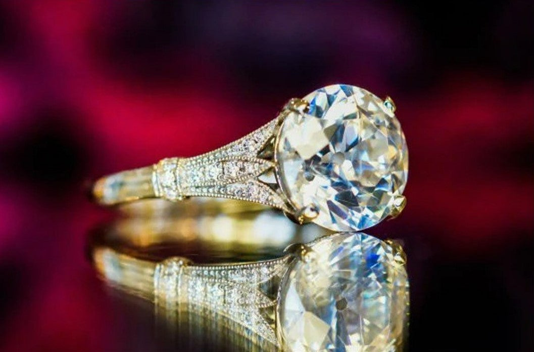 Striking Sterling Silver 11mm Round Crystal Engagement Ring
