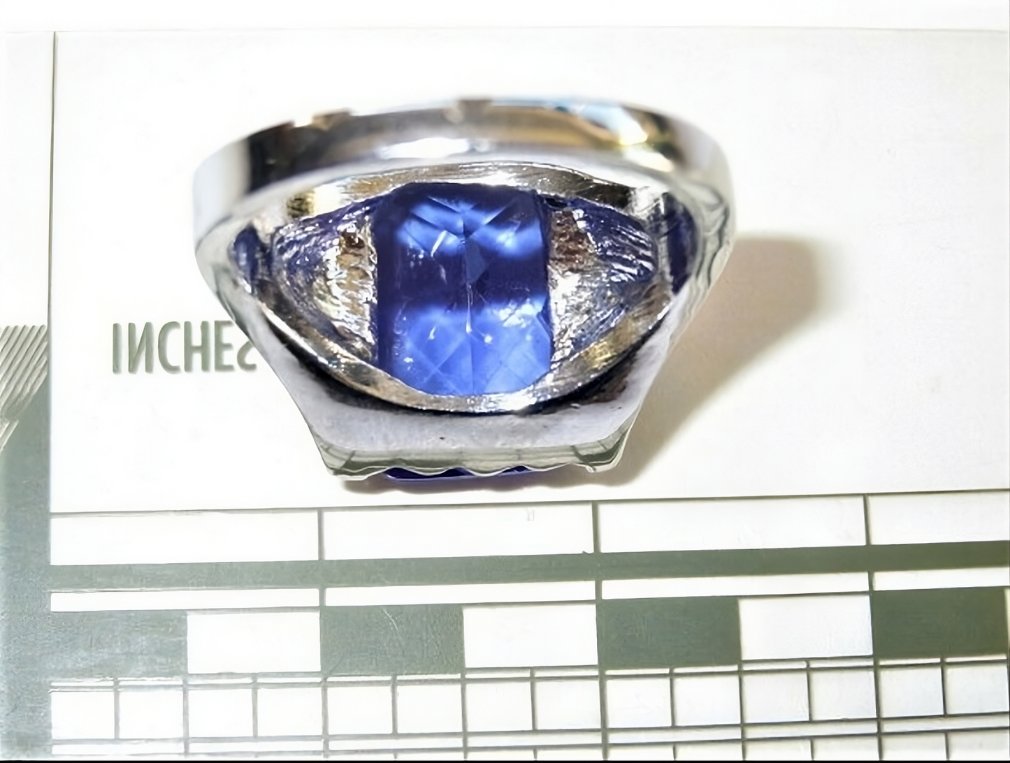 Blue Tanzanite Cushion Cut CZ Crystal Silver Ring for Women