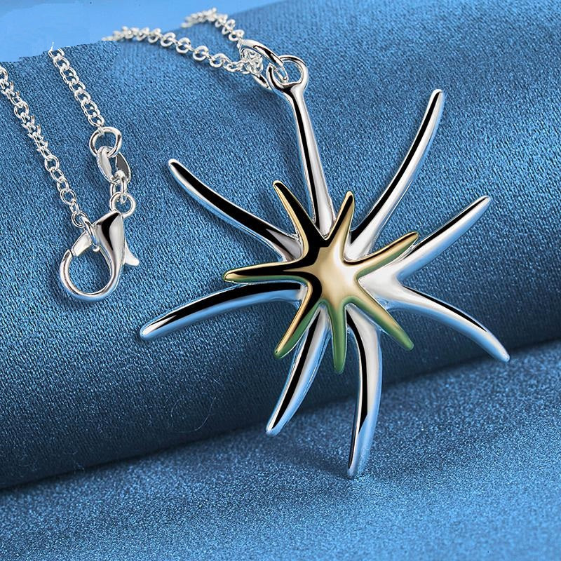 925 Sterling Silver Retro Starfish Noble Necklace & Chain