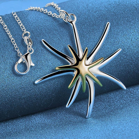 925 Sterling Silver Retro Starfish Noble Necklace & Chain