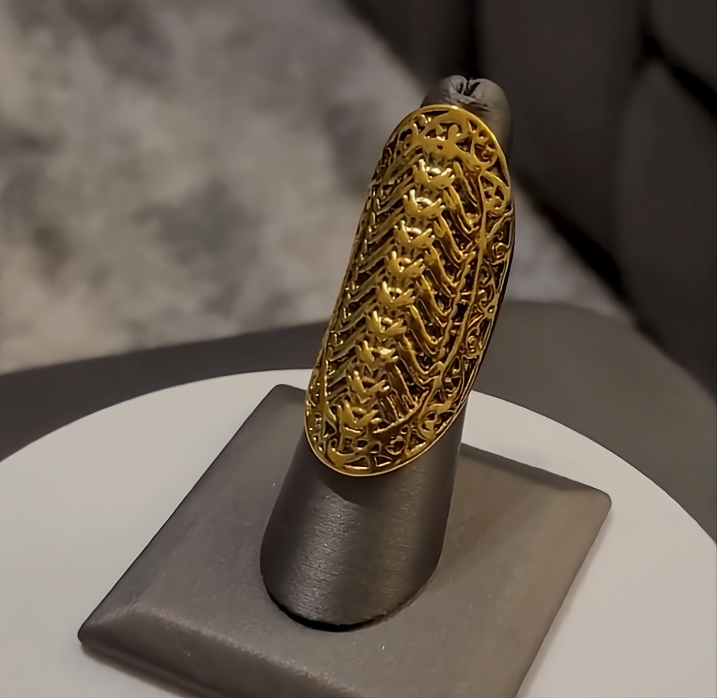 Huge 47mm Vintage Classical Antique Gold Ring