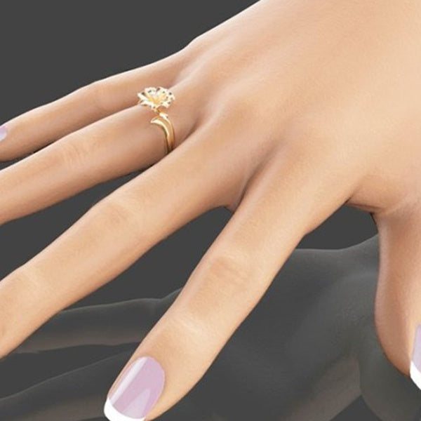 Handmade Flower Leaves Floral Elegant Gold Ring