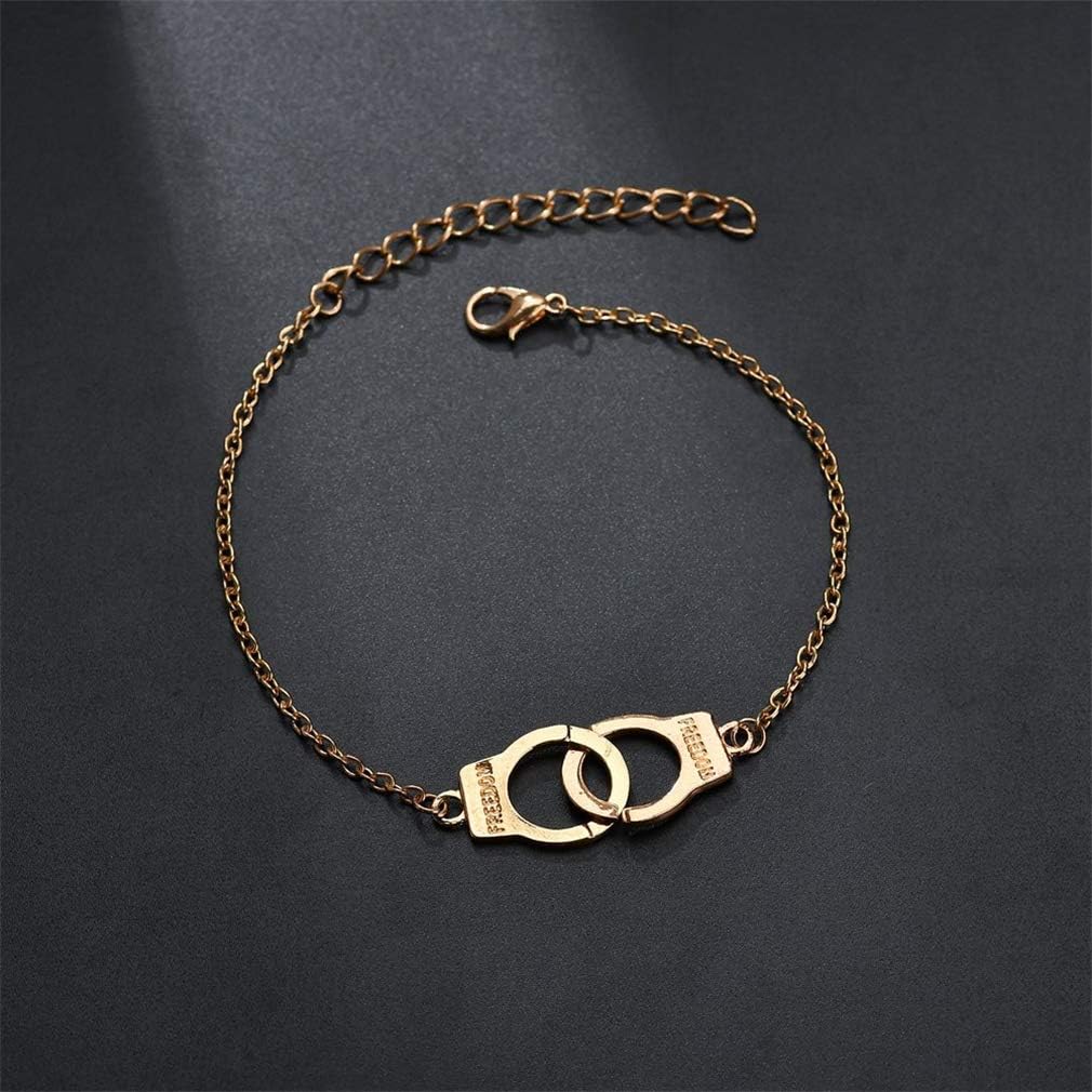 UNLOCK ME Gold Tone Freedom Handcuffs Bracelet / Anklet