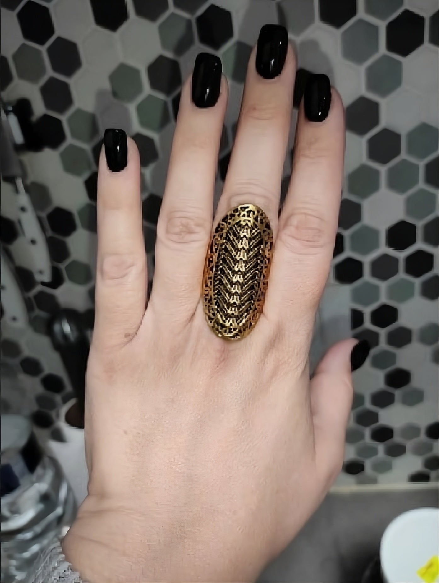 Huge 47mm Vintage Classical Antique Gold Ring