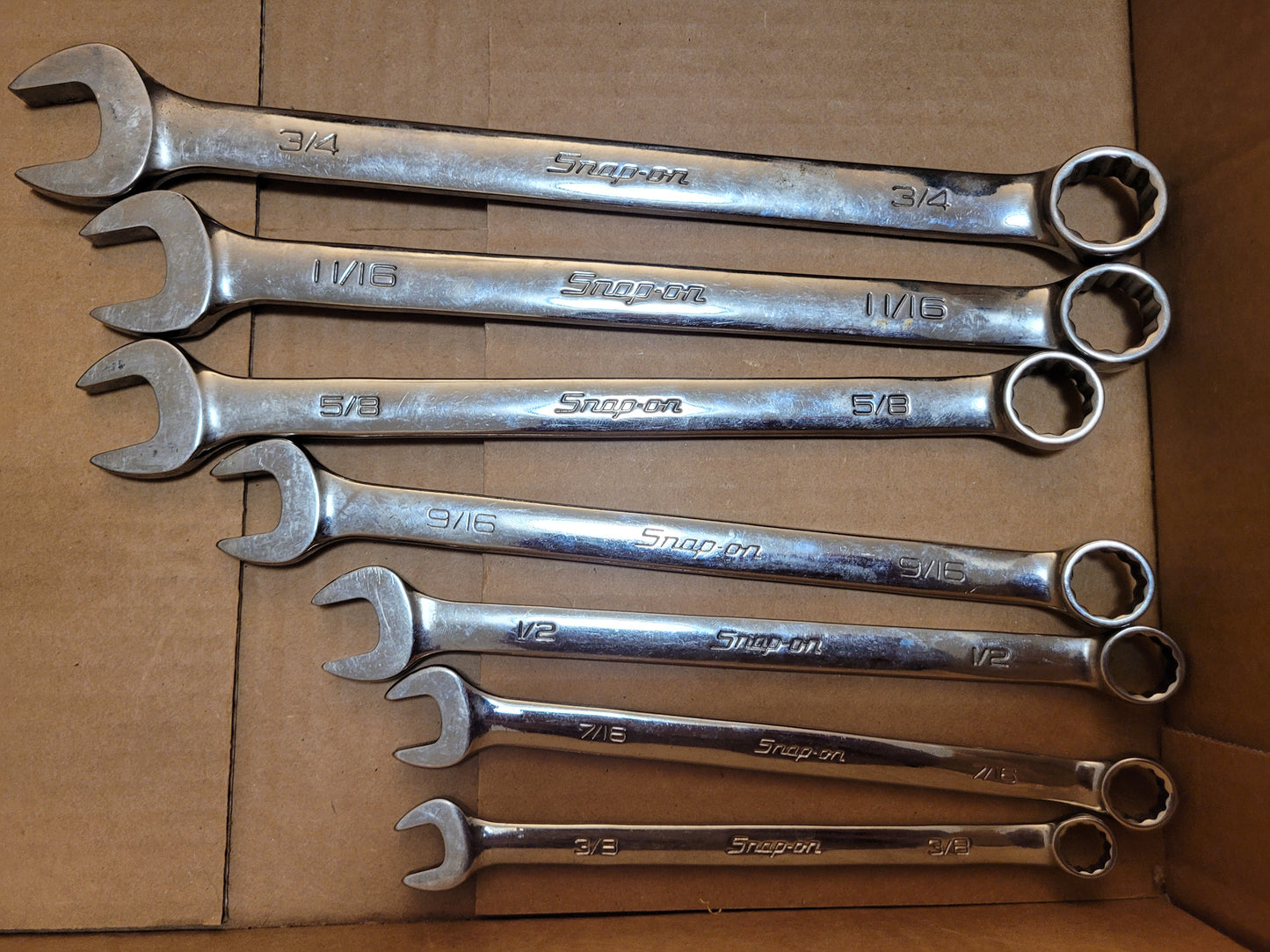 Snap-on 7pc SAE Wrench Set 3/8-3/4 OEX707B