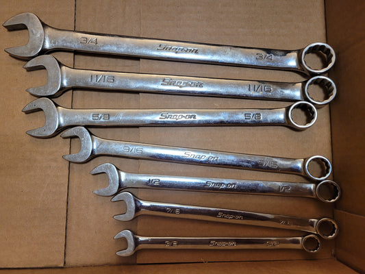7pc Snap-on SAE Wrench Set 3/8"-3/4" OEX707B
