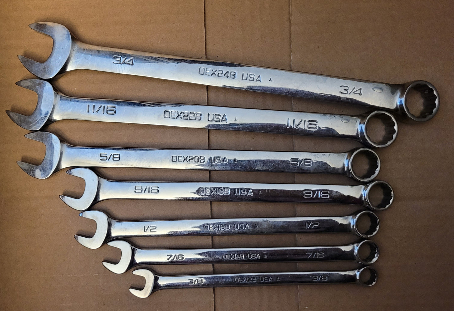 Snap-on 7pc SAE Wrench Set 3/8-3/4 OEX707B
