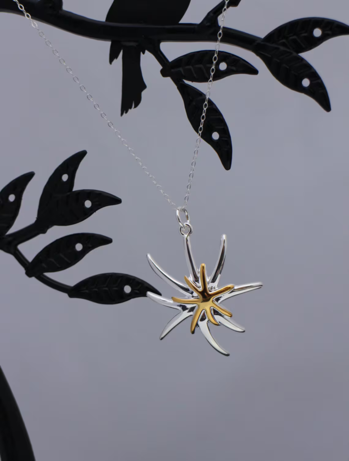 925 Sterling Silver Retro Starfish Noble Necklace & Chain