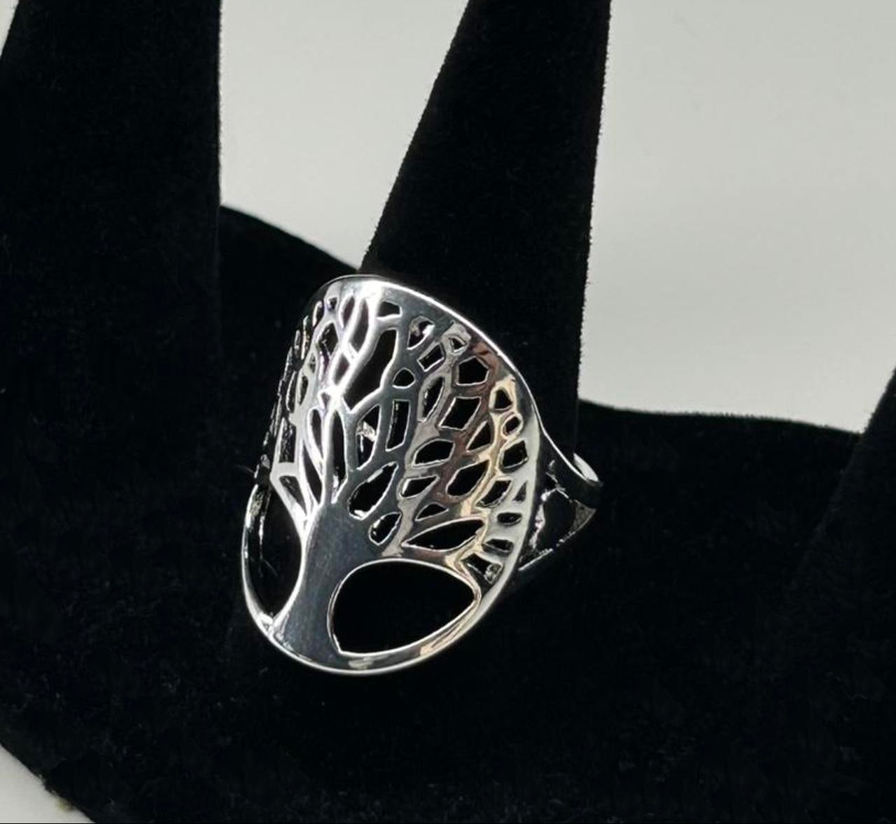 Retro 925 Sterling Silver Tree Of Life Hollow Ring