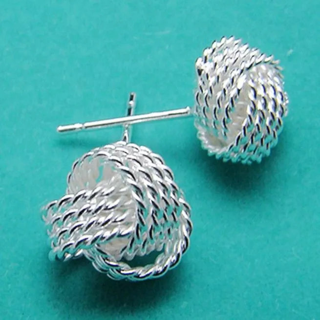 925 Sterling Silver Tennis Bud Stud Earrings