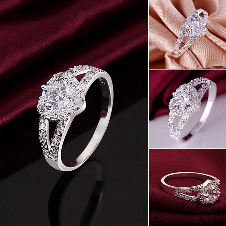 925 Sterling Silver Royal Heart Ring