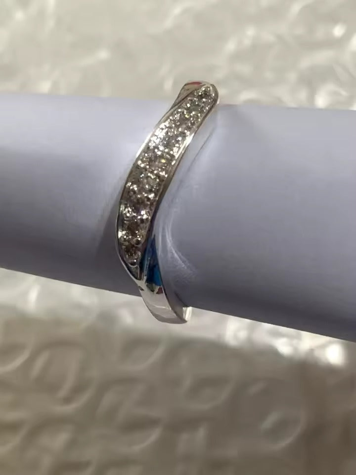 925 Sterling Silver CZ Zirconis Crystals Engagement Ring