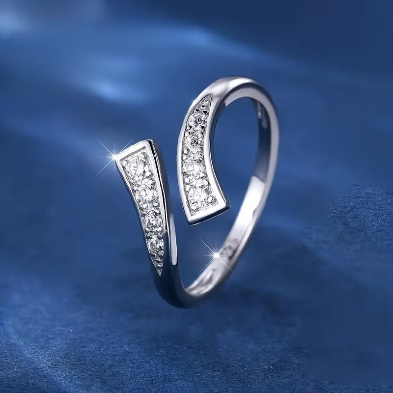 925 Sterling Silver CZ Cubic Zirconia Engagement Ring