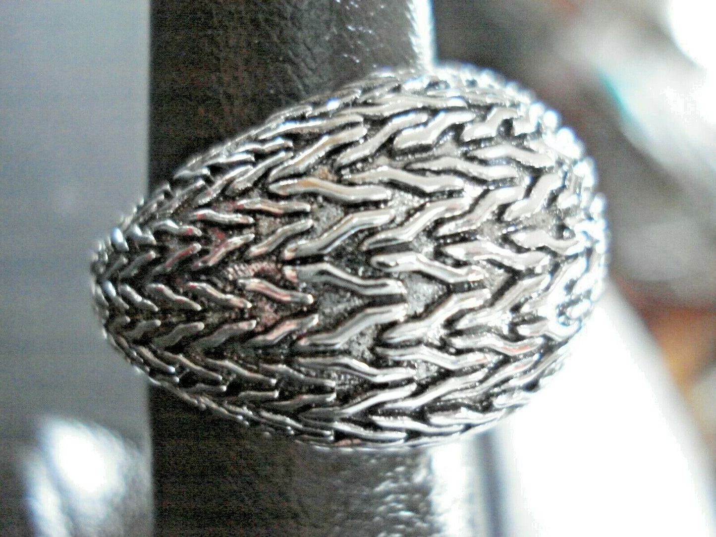 Men's Anillo Hombre Bijoux Flowing Water Silver Retro Ring