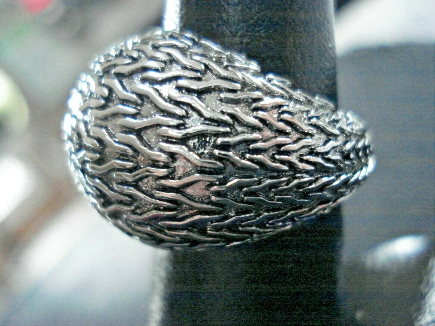 Men's Anillo Hombre Bijoux Flowing Water Silver Retro Ring