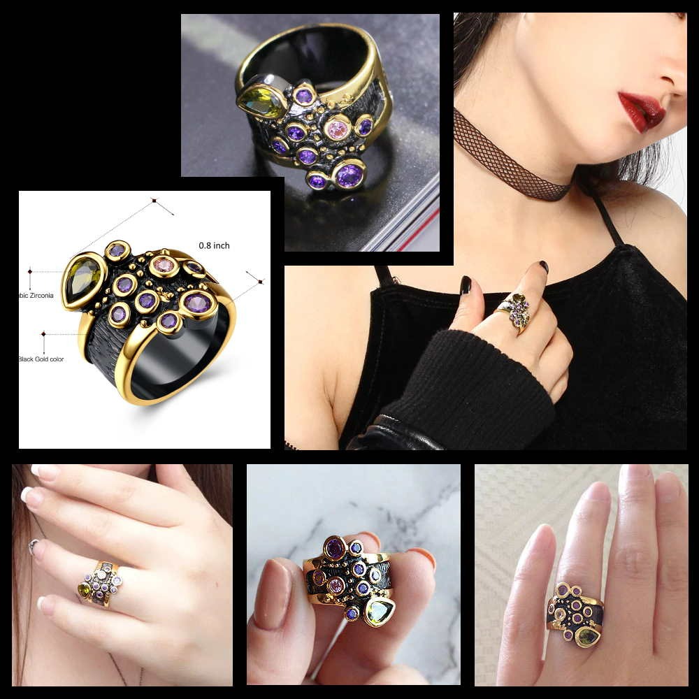 Trendy Women Two Tone Inlaid Creative Tungsten Ring