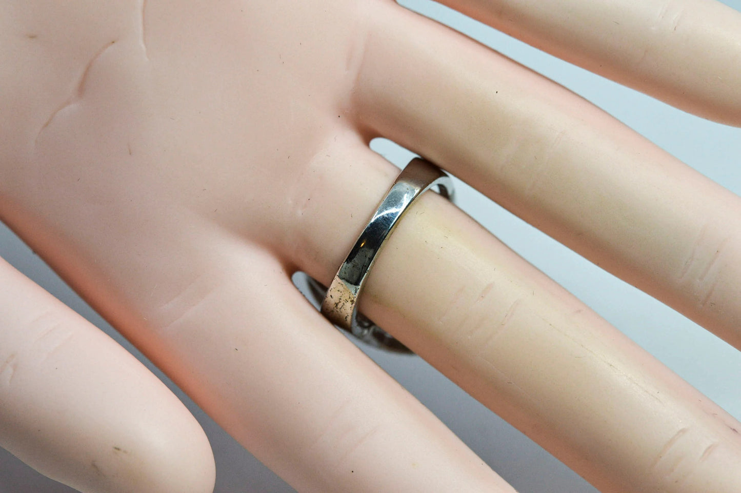 Handmade Lotus Blossom Flower Leaf Hollow Silver Ring