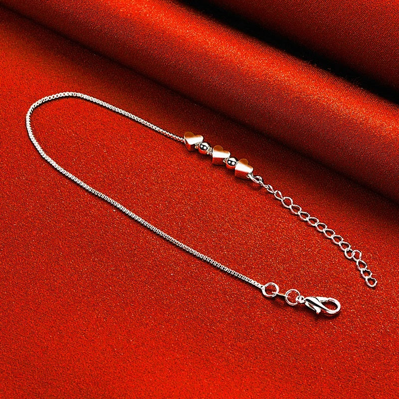 925 Sterling Silver Heart Charm Bracelet