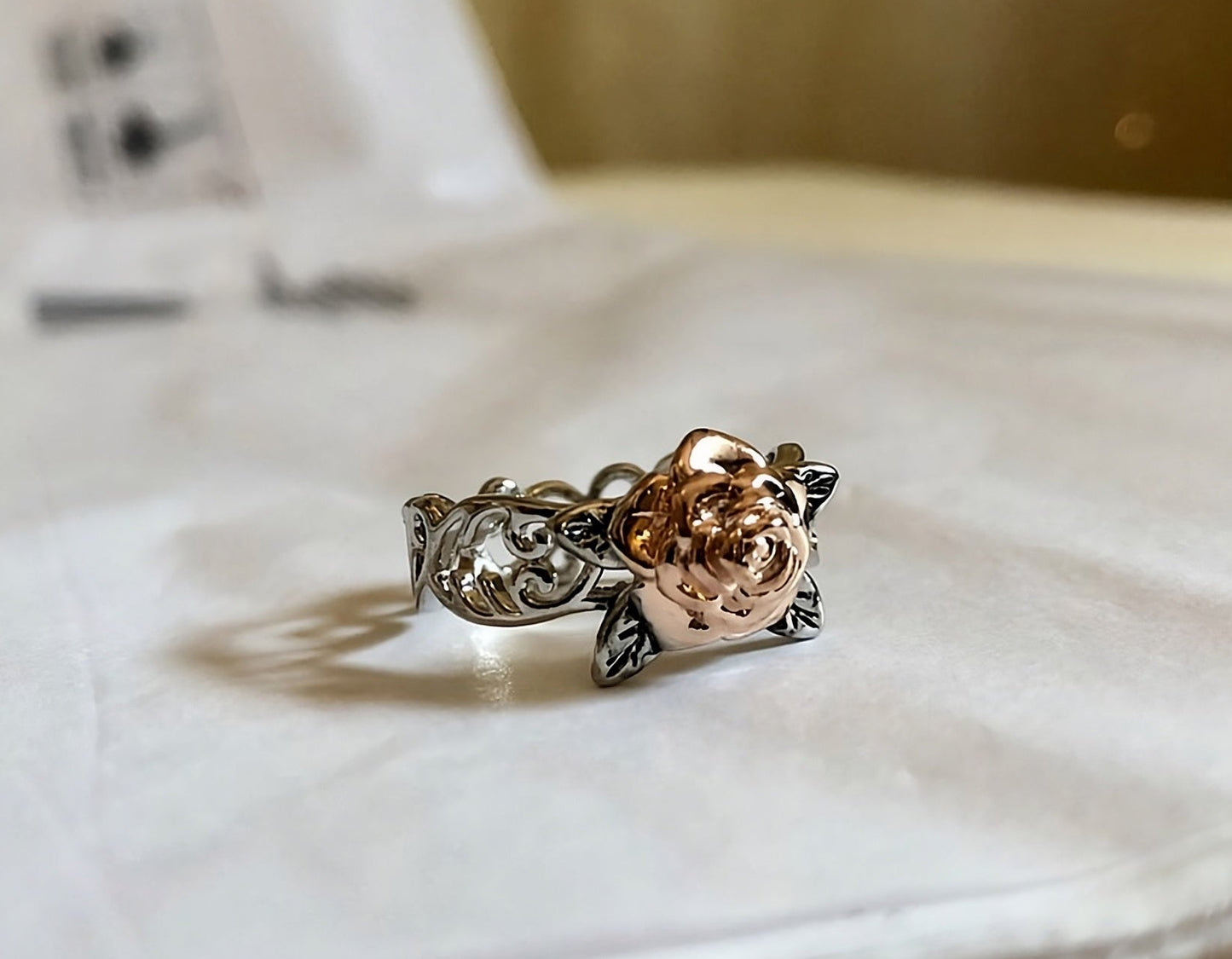 Exquisite Silver Floral Rose Flower Ring | Gift for Women
