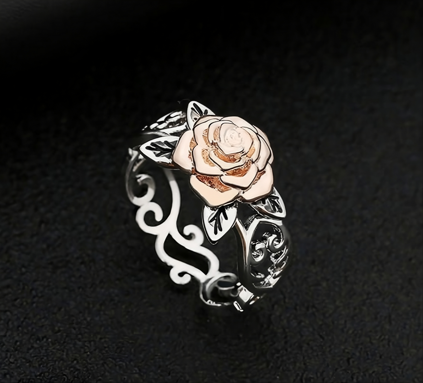 Exquisite Silver Floral Rose Flower Ring | Gift for Women
