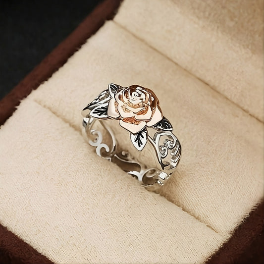 Exquisite Silver Floral Rose Flower Ring | Gift for Women