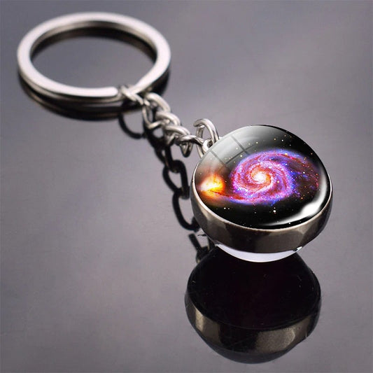 Space Nebula Planet Andromeda Galaxy Ball Keychain