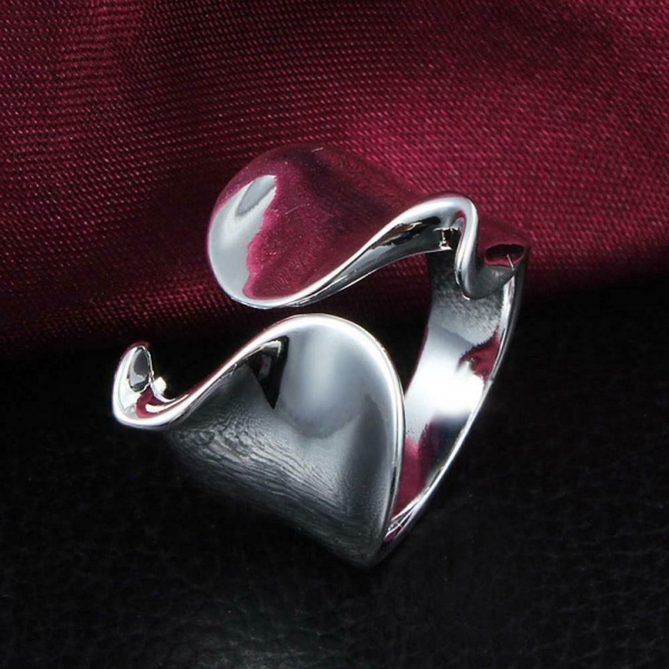 925 Sterling Silver Unique Noble Open Annilos Ring