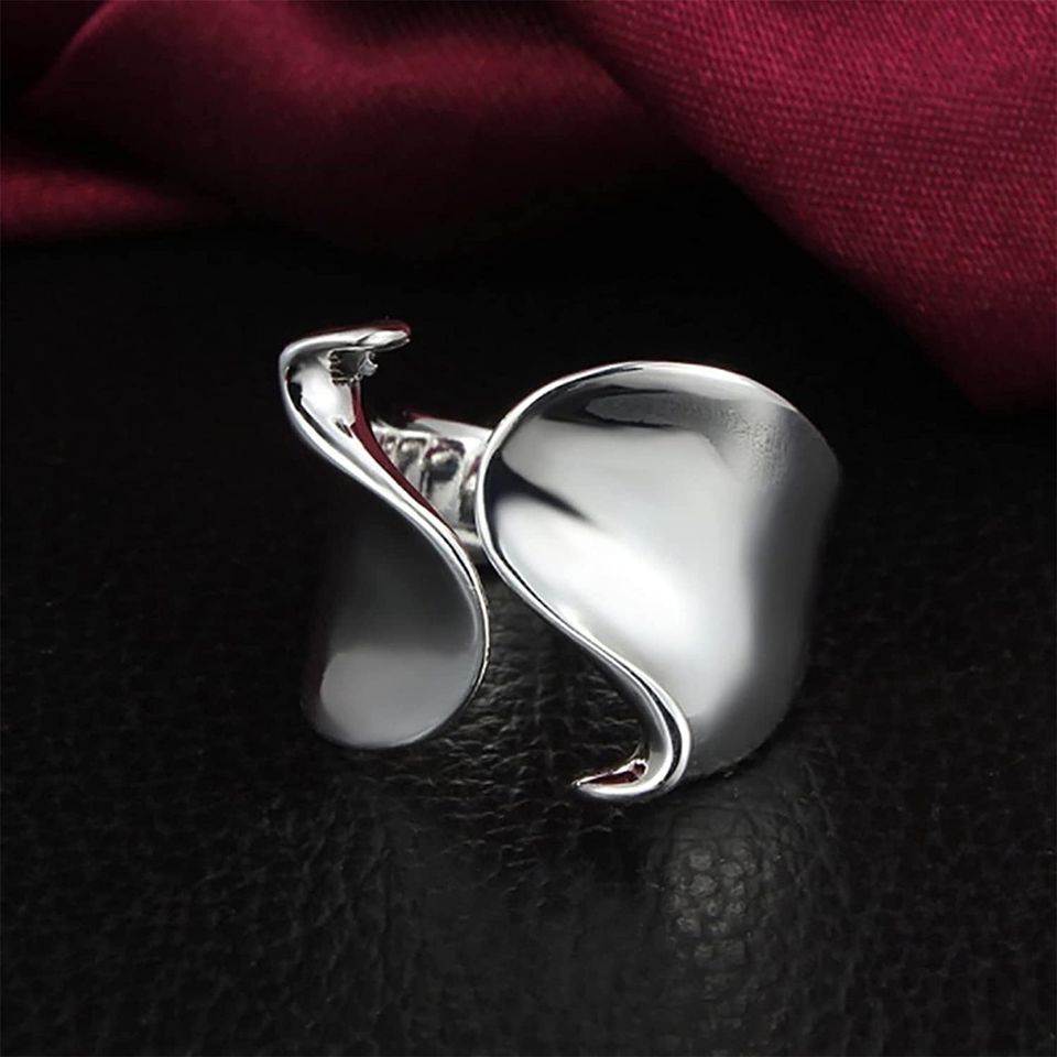 925 Sterling Silver Unique Noble Open Annilos Ring