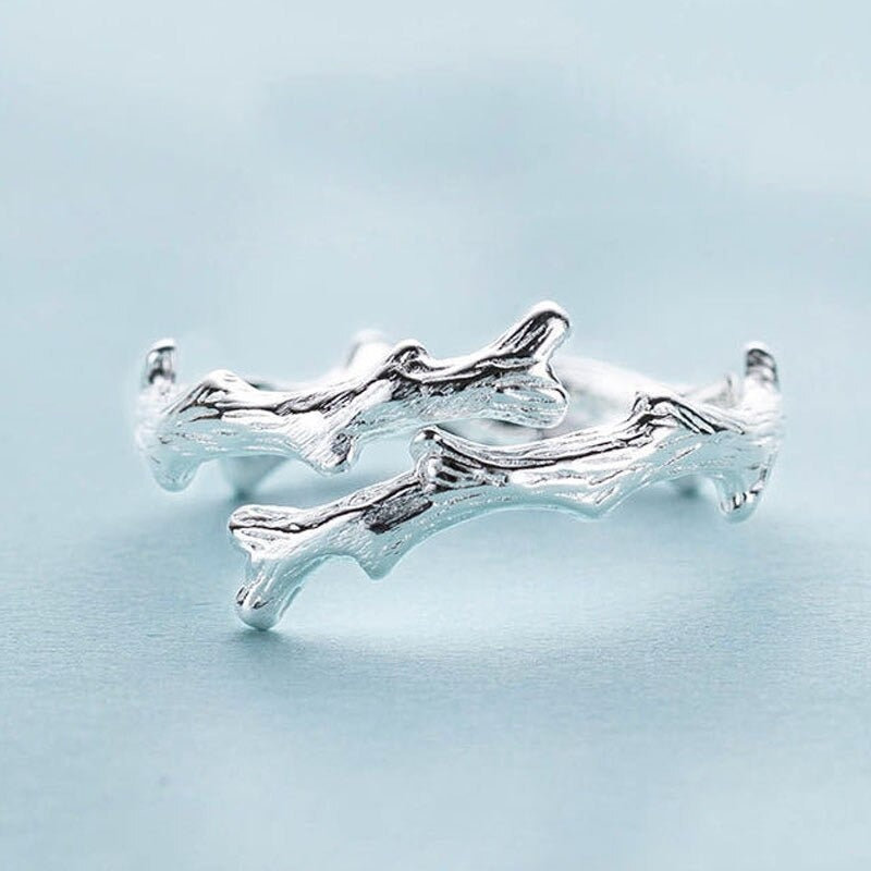 Sterling Silver Tree Branch Unique Open Ring