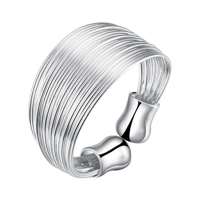 925 Sterling Silver Multi Strand Unique Open Ring