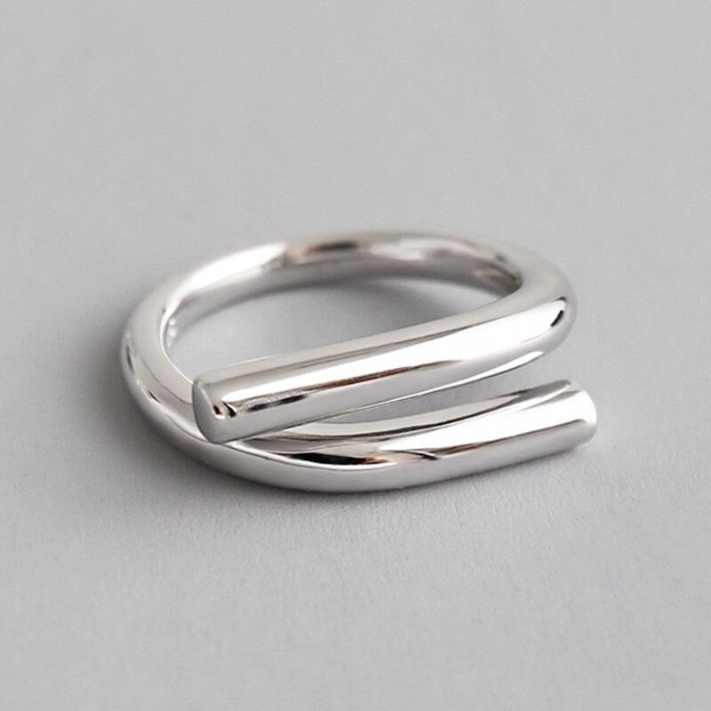 Sterling Silver Unique Open Layered Ring