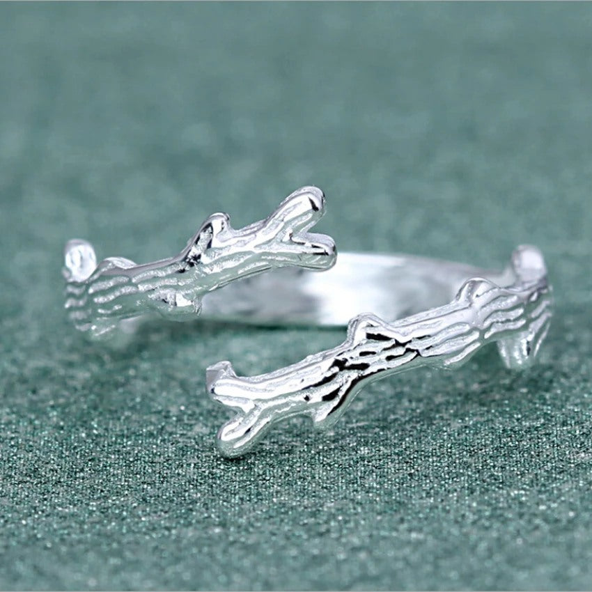 Sterling Silver Tree Branch Unique Open Ring