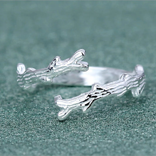 Sterling Silver Tree Branch Unique Open Ring